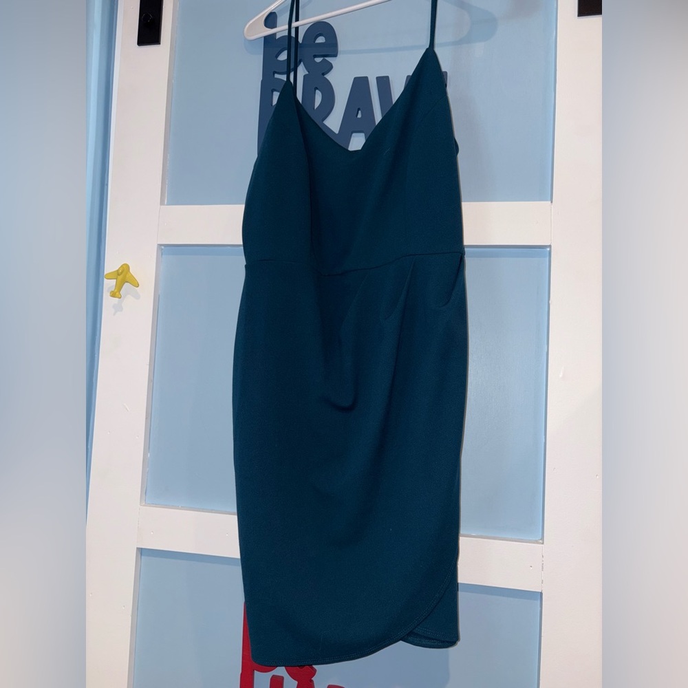 Lulu's Elegant Teal Midi Dress